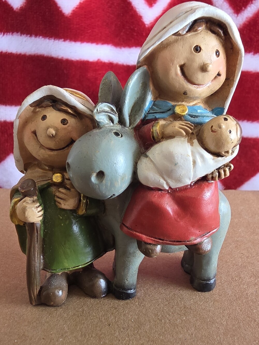 Jesus Mary Joseph Donkey Figurine Christmas Nativity